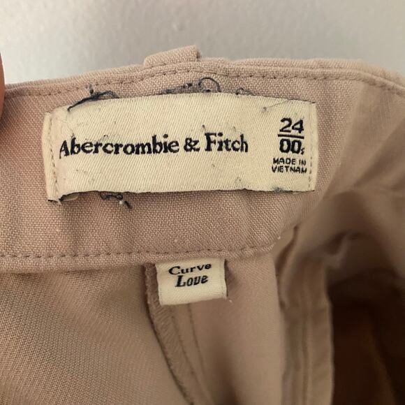 Abercrombie & Fitch Tan Khaki Sloane Pleated Wide Leg Dress Pants size 00 Short - Picture 3 of 13